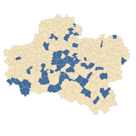 Répartition de Avenula pubescens (Huds.) Dumort. subsp. pubescens dans le Loiret