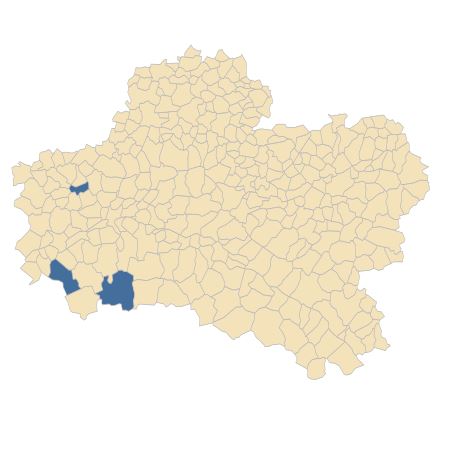 Répartition de Lagarosiphon major (Ridl.) Moss dans le Loiret