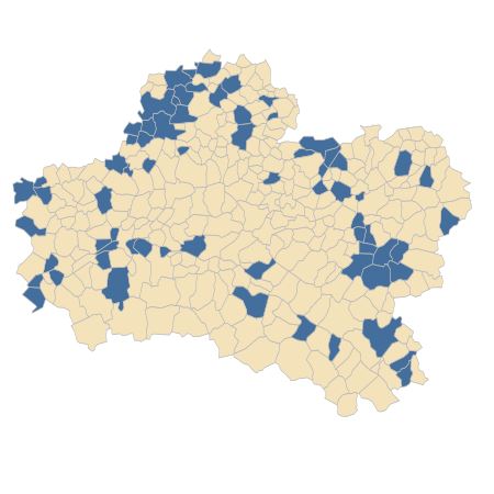 Répartition de Ballota nigra subsp. foetida (Vis.) Hayek dans le Loiret