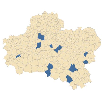 Répartition de Centaurea jacea L. subsp. jacea dans le Loiret