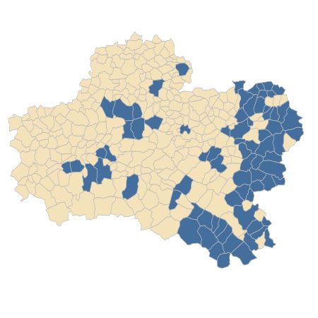 Répartition de Lamium galeobdolon (L.) L. dans le Loiret