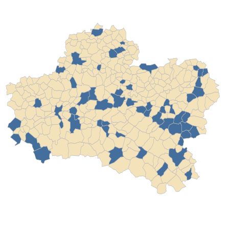 Répartition de Lamium hybridum Vill. dans le Loiret