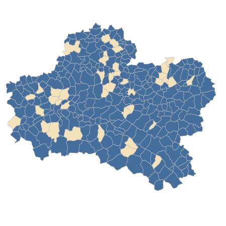 Répartition de Lysimachia arvensis (L.) U.Manns & Anderb. subsp. arvensis dans le Loiret
