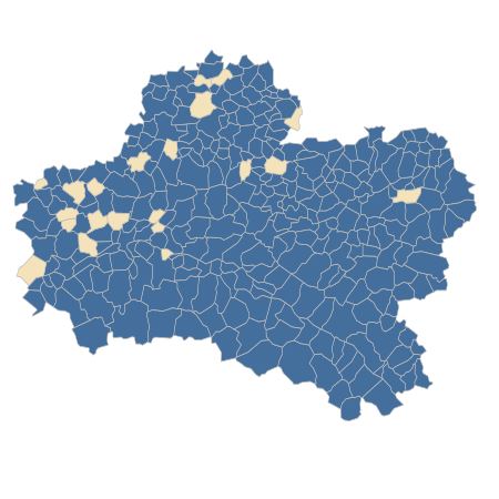 Répartition de Lapsana communis L. dans le Loiret