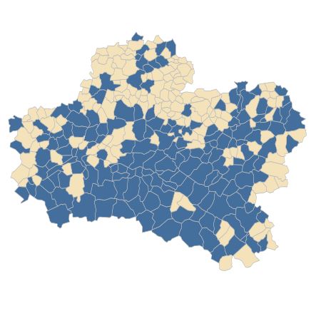 Répartition de Plantago coronopus L. subsp. coronopus dans le Loiret