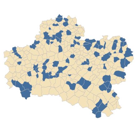 Répartition de Plantago major subsp. pleiosperma Pilg. dans le Loiret