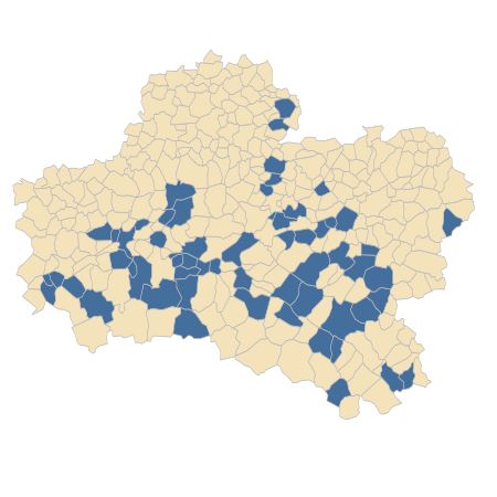 Répartition de Lathyrus hirsutus L. dans le Loiret