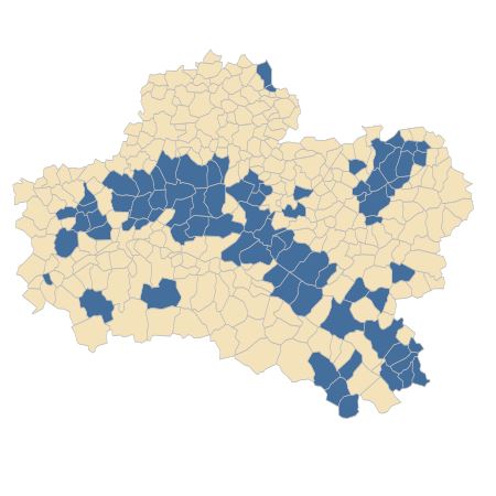 Répartition de Lathyrus linifolius (Reichard) Bässler dans le Loiret