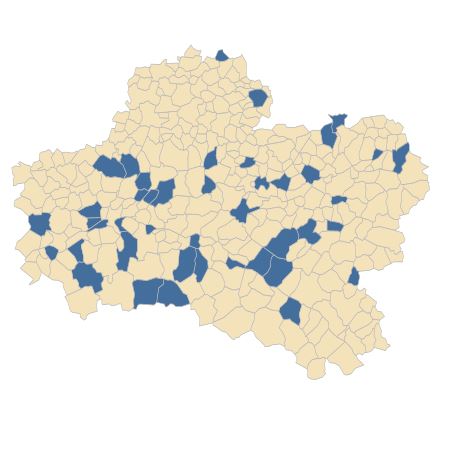 Répartition de Tragopogon pratensis L. subsp. pratensis dans le Loiret