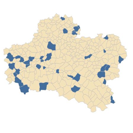 Répartition de Veronica hederifolia L. subsp. hederifolia dans le Loiret