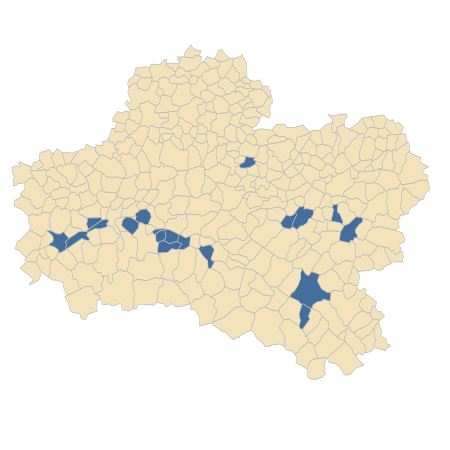 Répartition de Vitis vinifera L. subsp. vinifera dans le Loiret