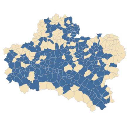 Répartition de Asparagus officinalis L. subsp. officinalis dans le Loiret