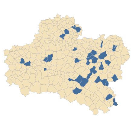 Répartition de Bromus hordeaceus L. subsp. hordeaceus dans le Loiret