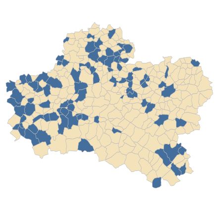 Répartition de Lathyrus tuberosus L. dans le Loiret