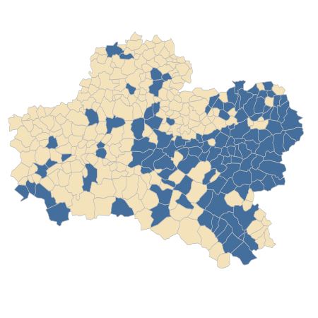 Répartition de Mentha suaveolens Ehrh. subsp. suaveolens dans le Loiret