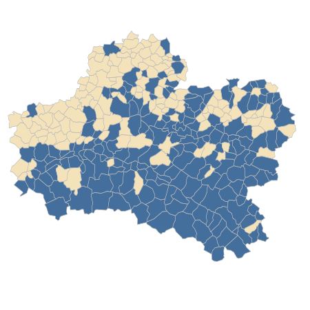 Répartition de Phalaris arundinacea L. subsp. arundinacea dans le Loiret