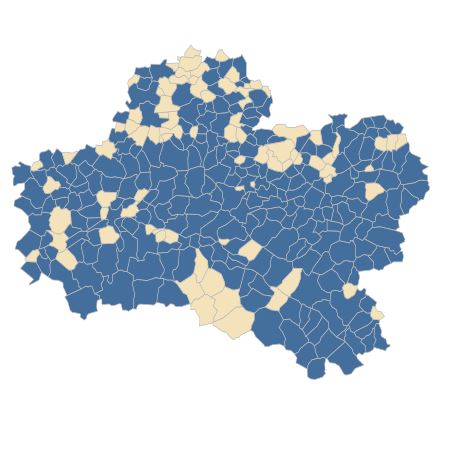 Répartition de Primula veris L. var. veris dans le Loiret