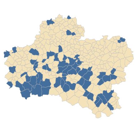 Répartition de Anacamptis morio (L.) R.M.Bateman, Pridgeon & M.W.Chase dans le Loiret