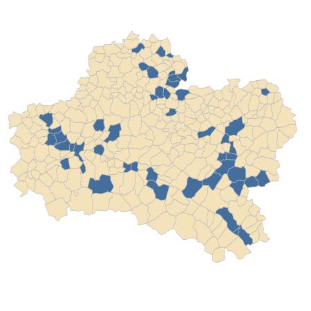 Répartition de Lepidium campestre (L.) R.Br. dans le Loiret