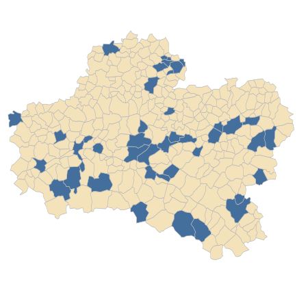 Répartition de Lolium pratense (Huds.) S.B.Darbyshire subsp. pratense dans le Loiret