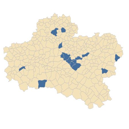 Répartition de Phragmites australis (Cav.) Trin. ex Steud. subsp. australis dans le Loiret