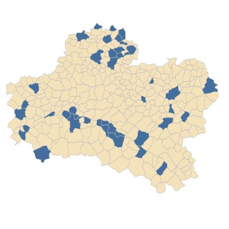 Répartition de Poa bulbosa L. subsp. bulbosa dans le Loiret