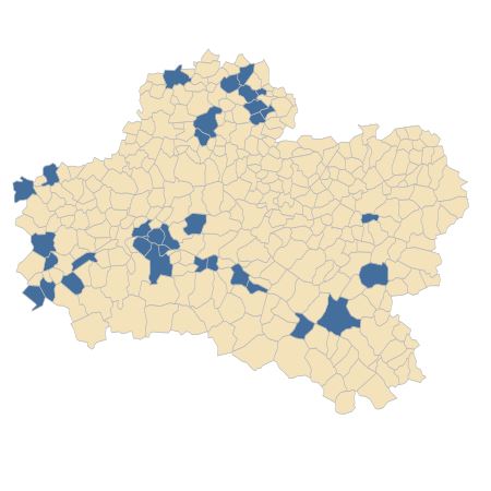 Répartition de Veronica orsiniana Ten. dans le Loiret