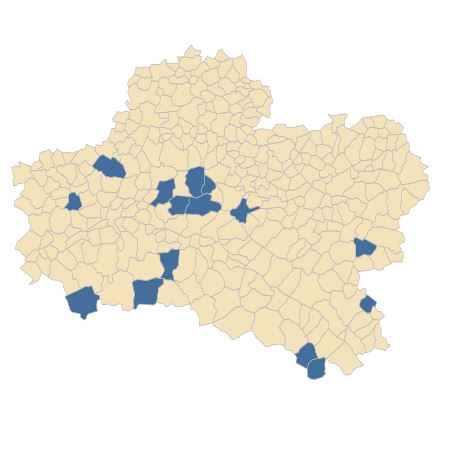 Répartition de Euphorbia amygdaloides L. subsp. amygdaloides dans le Loiret