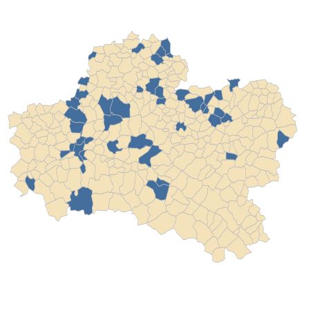 Répartition de Linaria supina (L.) Chaz. dans le Loiret