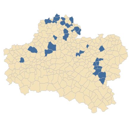 Répartition de Lithospermum officinale L. dans le Loiret