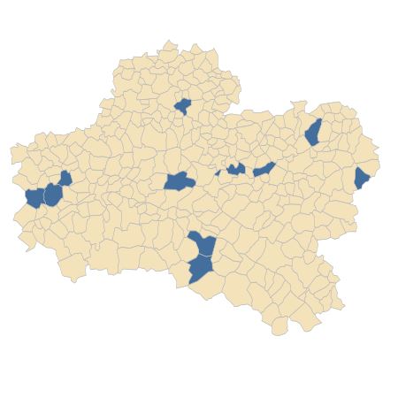 Répartition de Torilis arvensis (Huds.) Link subsp. arvensis dans le Loiret