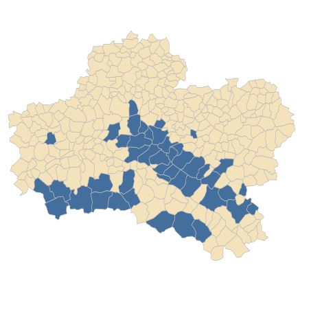 Répartition de Lobelia urens L. dans le Loiret