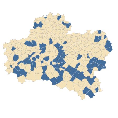 Répartition de Lolium multiflorum Lam. dans le Loiret