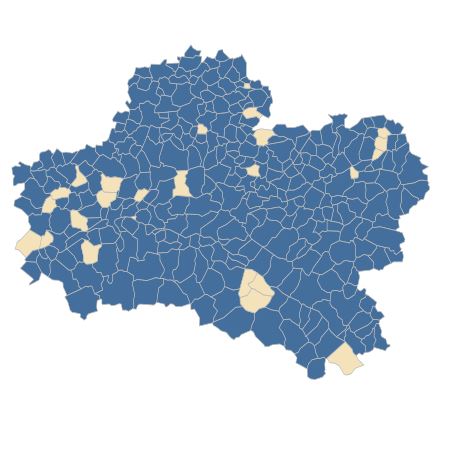 Répartition de Lolium perenne L. dans le Loiret