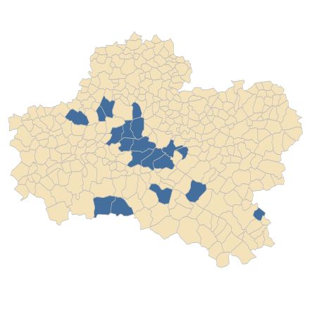 Répartition de Serratula tinctoria L. subsp. tinctoria dans le Loiret