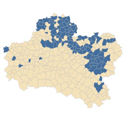 Répartition de Lonicera xylosteum L. dans le Loiret