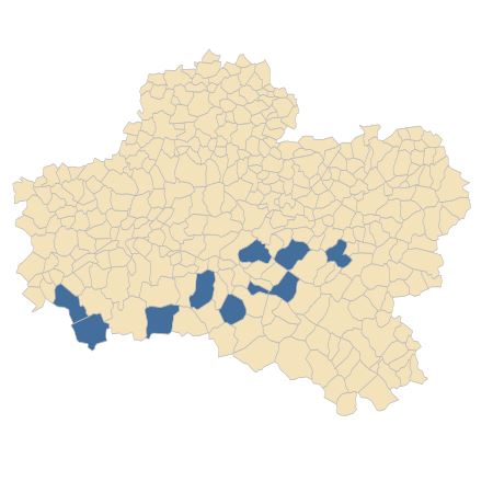 Répartition de Lotus angustissimus L. dans le Loiret