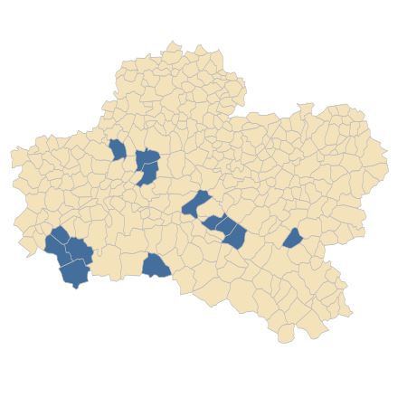 Répartition de Luronium natans (L.) Raf. dans le Loiret