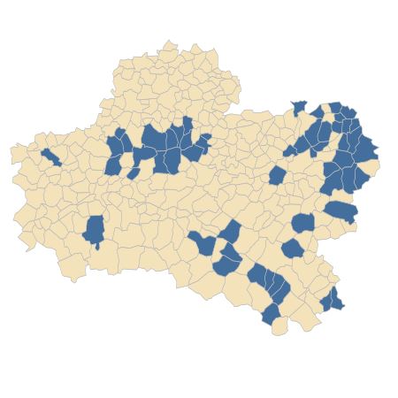 Répartition de Luzula pilosa (L.) Willd. dans le Loiret