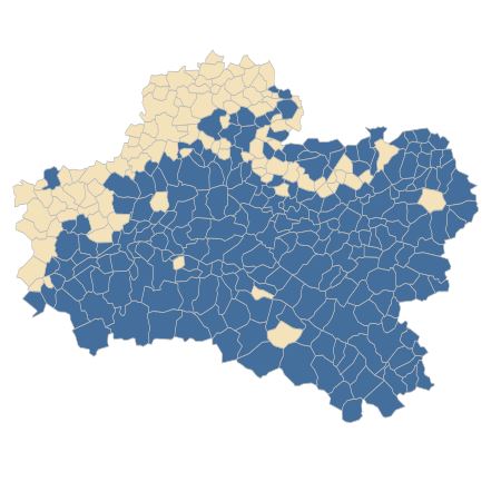 Répartition de Lycopus europaeus L. dans le Loiret