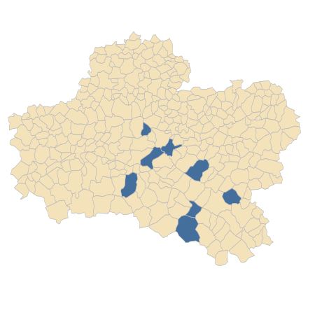 Répartition de Lysimachia tenella L. dans le Loiret