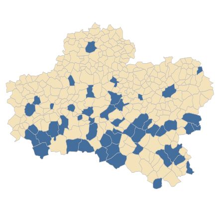 Répartition de Lythrum portula (L.) D.A.Webb dans le Loiret