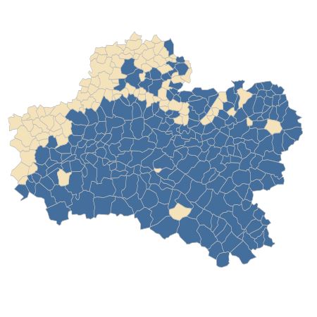 Répartition de Lythrum salicaria L. dans le Loiret