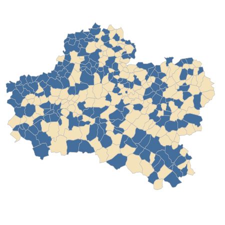 Répartition de Malva neglecta Wallr. dans le Loiret