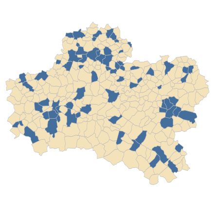 Répartition de Malva sylvestris L. dans le Loiret