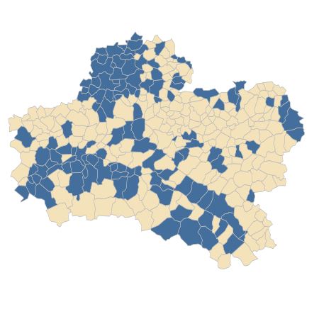 Répartition de Matricaria chamomilla L. dans le Loiret