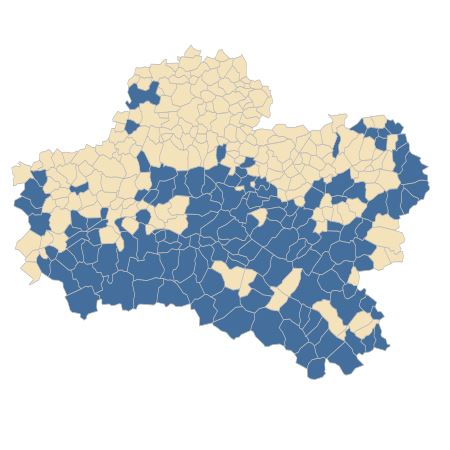 Répartition de Alopecurus pratensis L. subsp. pratensis dans le Loiret