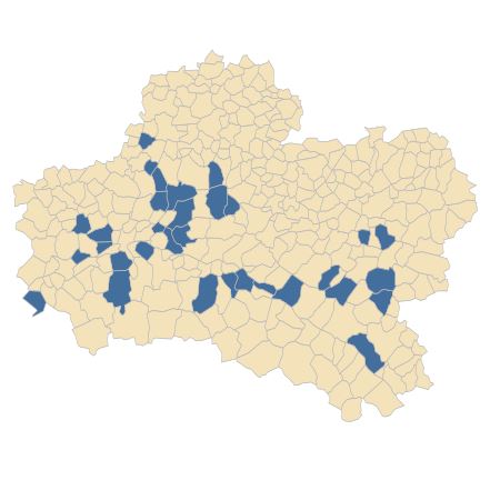 Répartition de Anthemis arvensis L. subsp. arvensis dans le Loiret