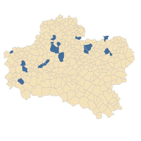 Répartition de Campanula trachelium L. subsp. trachelium dans le Loiret