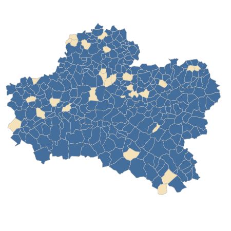 Répartition de Medicago lupulina L. dans le Loiret